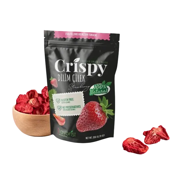Dondurularak Kurutulmuş Çilek Dilimleri 20 gram