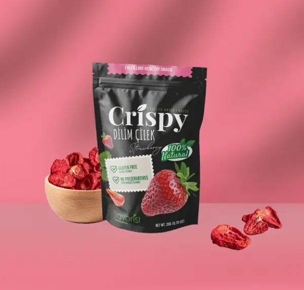 Dondurularak Kurutulmuş Çilek Dilimleri 20 gram