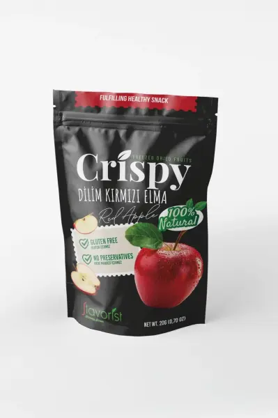 Dondurularak Kurutulmuş Kırmızı Elma Dilimleri 20 gram